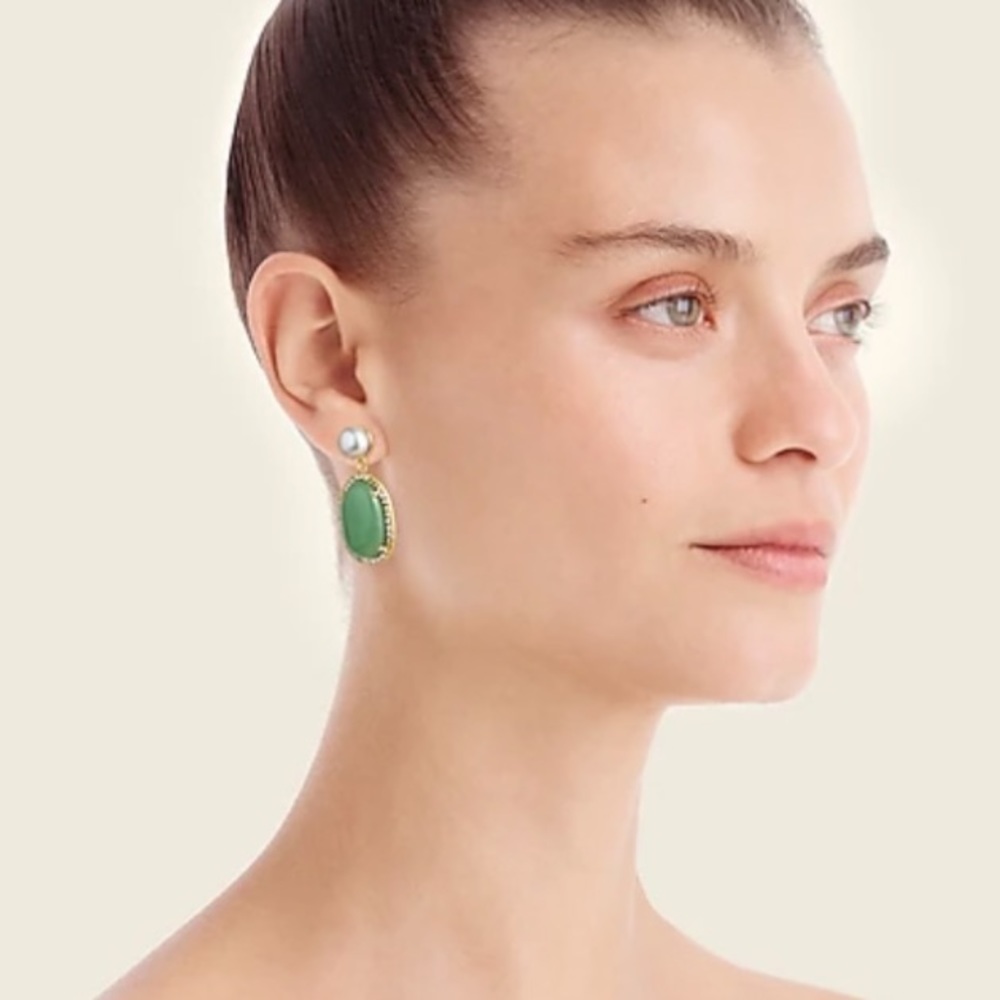 J. Crew Stone and Freshwater Pearl Post Earrings - Picture 6 of 9